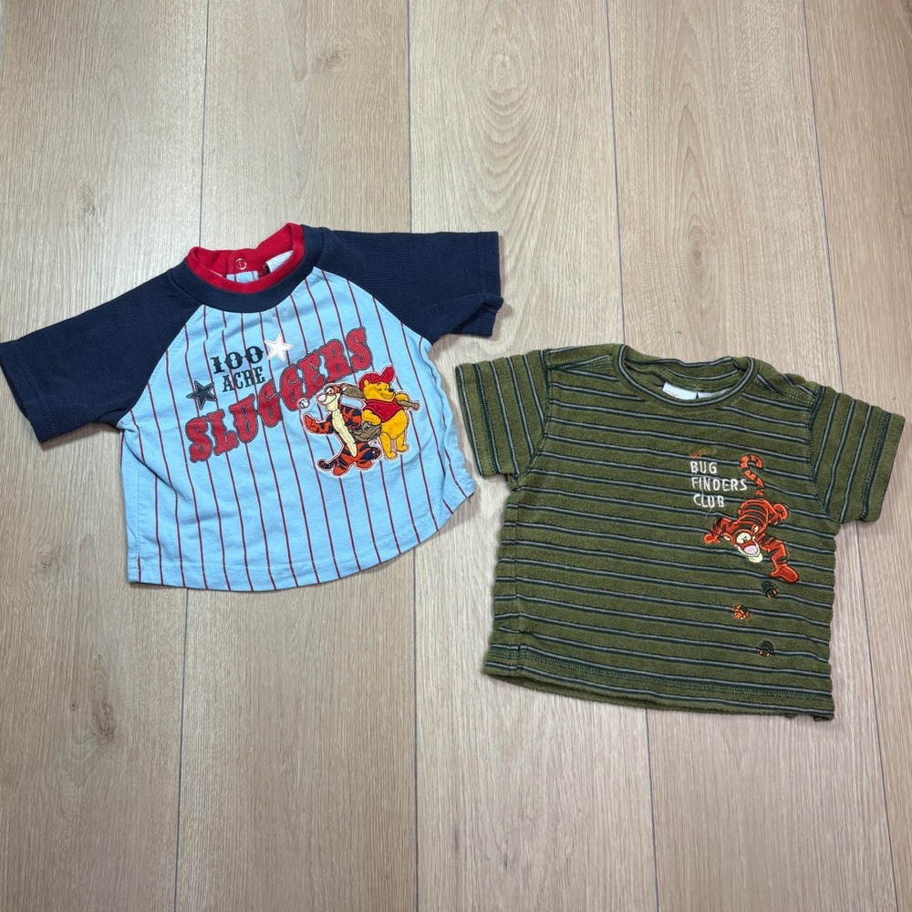 Vintage Disney Baby Winnie the Pooh Tigger T-Shirt Lot 12M Baseball Bug Finders